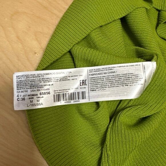 MNG Mango Women's Green Ribbed Knit Crew Neck Sleeveless Sweater Tank Top Size M - Picture 4 of 4